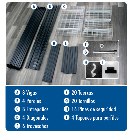 Modulo de Estantería semipesada con 4 niveles para 500 kg - Imagen 2