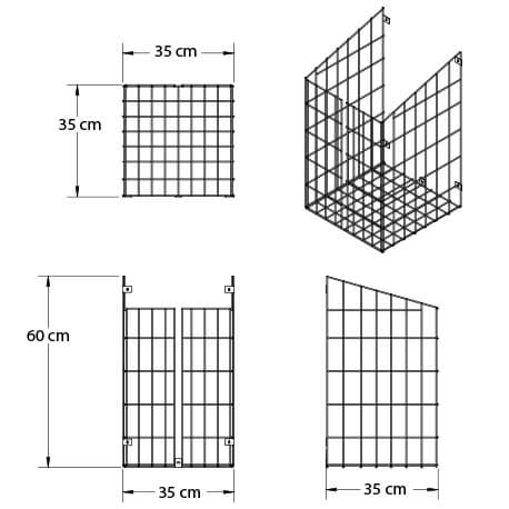 Tolva para Ropa 35x35x60 cm en acero - Imagen 9