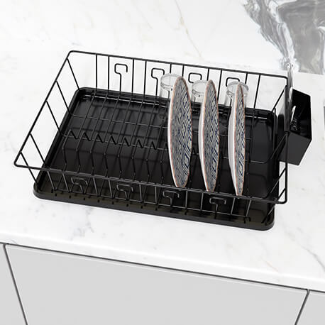 Practi escurridor con Bandeja, Cubiertero y Portavasos en acero - Imagen 12