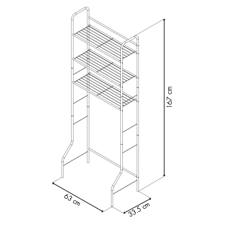 Mueble portante Organizador para Baño de 3 Niveles en acero - Imagen 9