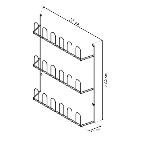 Zapatero de pared para 9 pares de zapatos en acero - Imagen 7