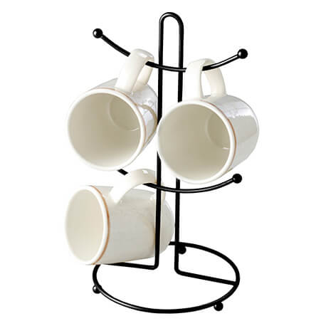 Porta mugs 4 puestos para tazas y pocillos en acero - Imagen 4