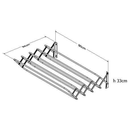 Tendedero dúplex 80 cm para ropa, diseño compacto y funcional