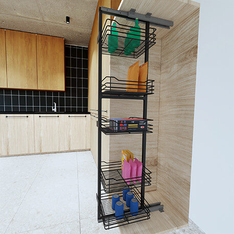 Alacena sencilla de cocina 5 canastas cierre lento para modulo de 40 cm - Imagen 6