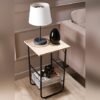 Mesa auxiliar armable con 1 canasta y entrepaño de madera - Thumbnail Image 3