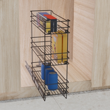 Despensa mueble bajo para cocina - 3 niveles para modulo 24cm riel al piso con cierre lento - Imagen 4