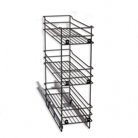 Despensa mueble bajo para cocina - 3 niveles para modulo 24cm riel al piso con cierre lento - Imagen 5