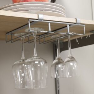 Soporte copas para entrepaño de madera de 15 mm de espesor