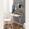 Escritorio plegable en madera con estructura en acero blanca - Thumbnail Image 2