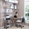 Escritorio plegable en madera con estructura en acero blanca - Thumbnail Image 5