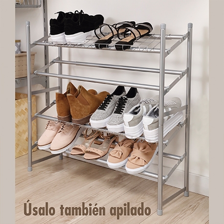 Zapatero de piso expandible 61 a 112 cm y apilable 2 Niveles - Imagen 6