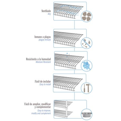 Clóset multiusos con 4 entrepaños No empotrable a la pared - Imagen 14