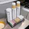 Organizador de vasos, azúcar y crema para cafetería