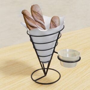 Canasta Panera en acero con soporte para Salsas