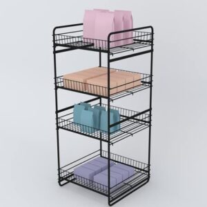 Mueble Exhibidor de piso en acero 50X50 cm con 4 entrepaños