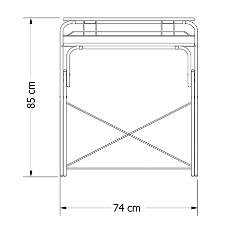 Escritorio plegable en madera con estructura en acero - Imagen 6