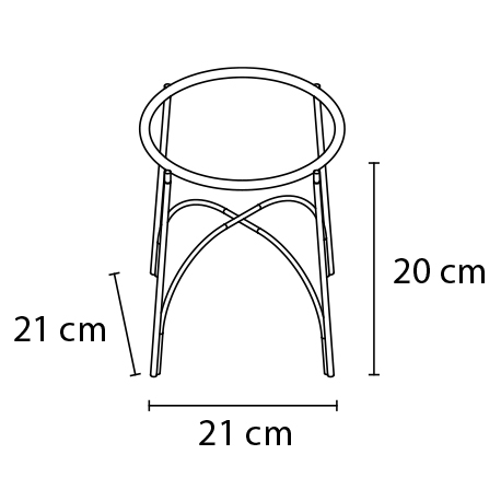 Soporte de piso en acero arco bajo y matera plástica blanca - Imagen 6