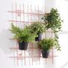 Cuadricula jardín vertical en acero con 4 soportes de matera