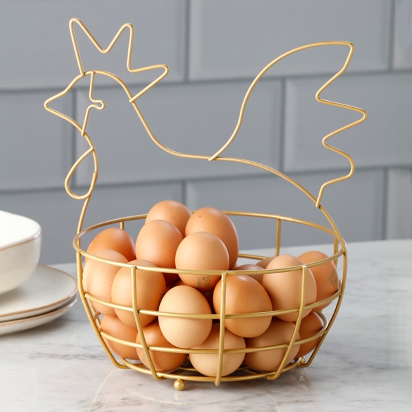 Canasta organizadora para 30 huevos con forma de gallina - Imagen 3