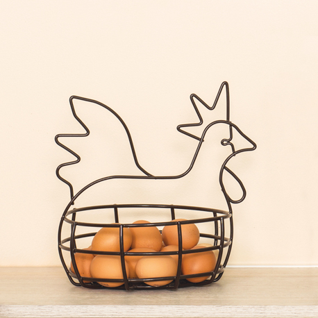 Canasta organizadora para 30 huevos con forma de gallina - Imagen 6
