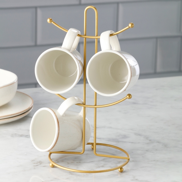 Porta mugs 4 puestos para tazas y pocillos en acero - Imagen 2