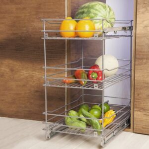 Despensa mueble bajo para cocina - 3 niveles para modulo 24cm riel al piso con cierre lento