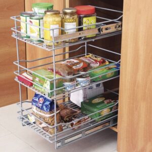 Despensa mueble bajo para cocina - 3 niveles para modulo 40cm riel al piso con cierre lento