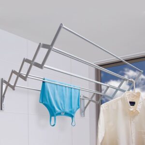 Tendedero aluminio 8 tubos 100 cm, mayor capacidad de ropa