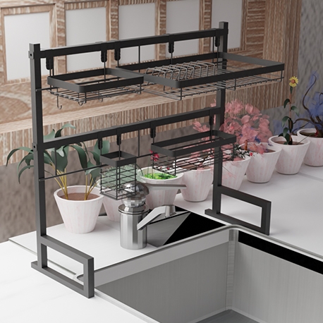 Soporte Auxiliar Lavaplatos - Organizador de cocina en acero 67x29x60 cm - Imagen 8
