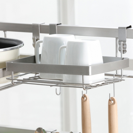 Soporte Auxiliar Lavaplatos - Organizador de cocina en acero 67x29x60 cm - Imagen 4