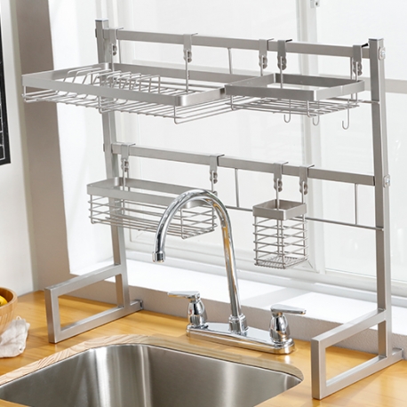 Soporte Auxiliar Lavaplatos - Organizador de cocina en acero 67x29x60 cm - Imagen 6