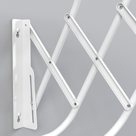 Tendedero de ropa plegable Duplex de 90 cm para pared- 9 tubos - Acero pintado - Imagen 6