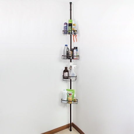 Organizador multiusos esquinero piso-techo con 4 canastas - 24x19x180 a 280 cm - Imagen 3
