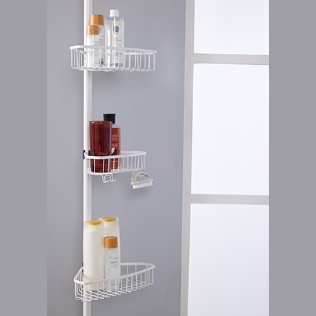 Organizador multiusos esquinero piso-techo con 4 canastas - 24x19x180 a 280 cm - Imagen 6