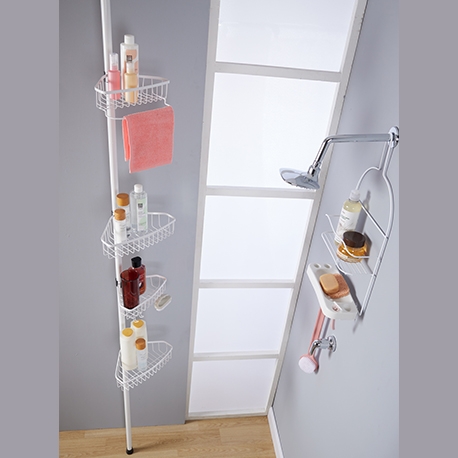 Organizador multiusos esquinero piso-techo con 4 canastas - 24x19x180 a 280 cm - Imagen 8