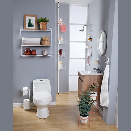 Organizador multiusos esquinero piso-techo con 4 canastas - 24x19x180 a 280 cm - Imagen 9