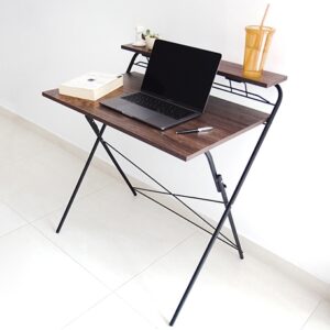 Escritorio plegable en madera con estructura en acero