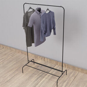 Rack para colgar ropa tipo U con espacio de zapatero inferior