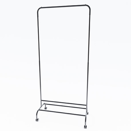 Rack de ropa con ruedas en acero pintado 74x38x160 cm - Imagen 5