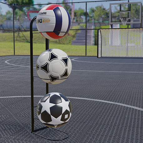 Organizador de piso para 3 balones deportivos en acero - Imagen 4