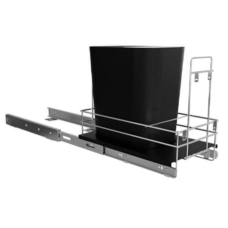 Basurera 20 Litros bajo pozuelo con riel modulo 30 cm y tapa Push - 1 caneca con doble cavidad - Imagen 14