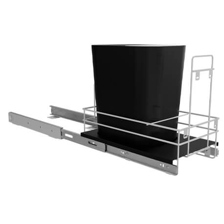 Basurera 20 Litros bajo pozuelo con riel modulo 30 cm y tapa Push - 1 caneca con doble cavidad - Imagen 11