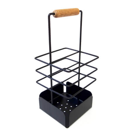 Porta cubiertos Terum Organizador en Acero con Mango de Madera - Imagen 7