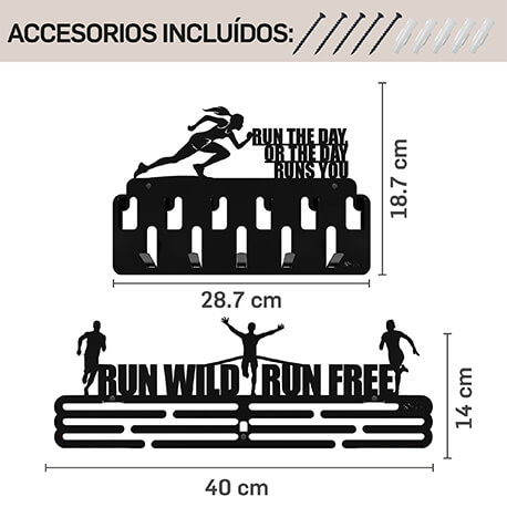 SET X2 PERCHEROS PARA MEDALLAS Y ACCESORIOS RUNNER WOMEN - Imagen 7