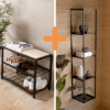 Combo Zapatero banca + Mueble vertical 5 niveles - Negro - Thumbnail Image 1