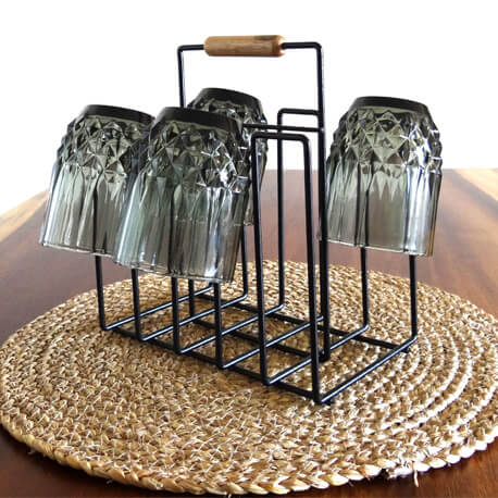 Porta vasos Terum Organizador en acero para 6 vasos - Imagen 2