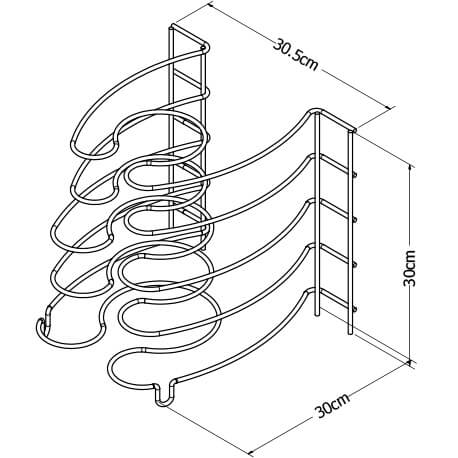 Organizador de sartenes vertical de 5 niveles en acero - Imagen 9