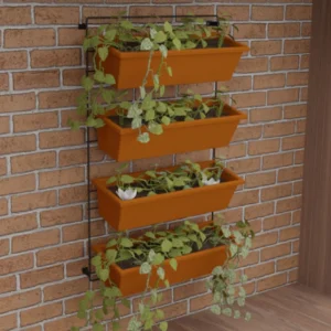 Soporte de Jardín Vertical para pared con 4 Macetas plásticas Rejiplas