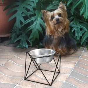 El Comedero geométrico pequeño de Rejiplas, está diseñado para que tu mascota de raza pequeña tenga una mejor postura, comodidad y deglución a la hora de comer.